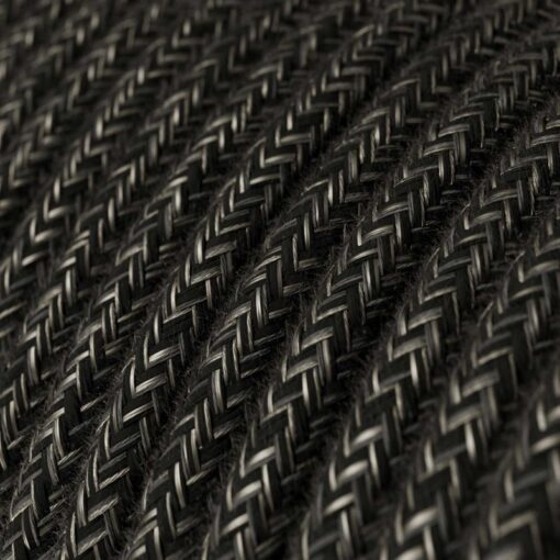 Textilkabel i linne - RN03 Mörkgrå