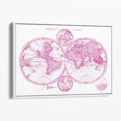 tavla världskarta i rosa