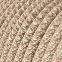 Textilkabel rosa bomull och linne