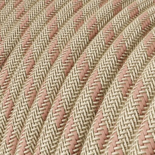 Textilkabel RD51 linne och rosa bomull