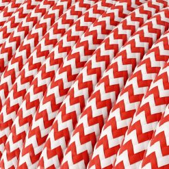 Textilkabel - RZ09 Röd Zig Zag