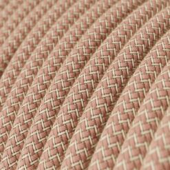 Textilkabel - RD71 linne och rosa bomull