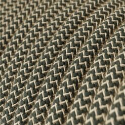 Textilkabel - RD72 linne och antracit bomull